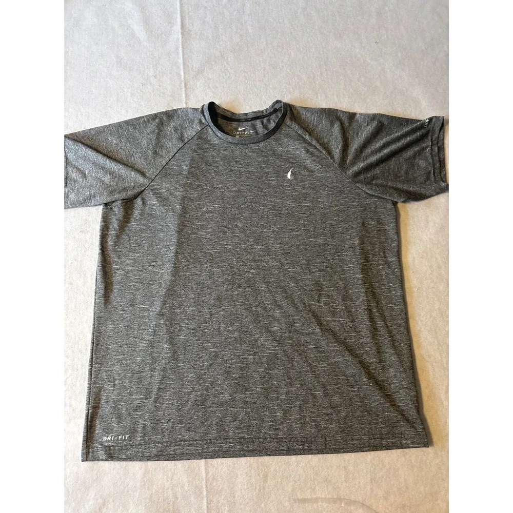 Nike Swim Dri-FIT Rash Guard Mens Large Gray UPF 40+ Good Heathered‎ Shirt